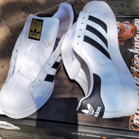 Adidas Superstar Men's size 8½ US 42 EU White Black Custom - Picture 3 of 16